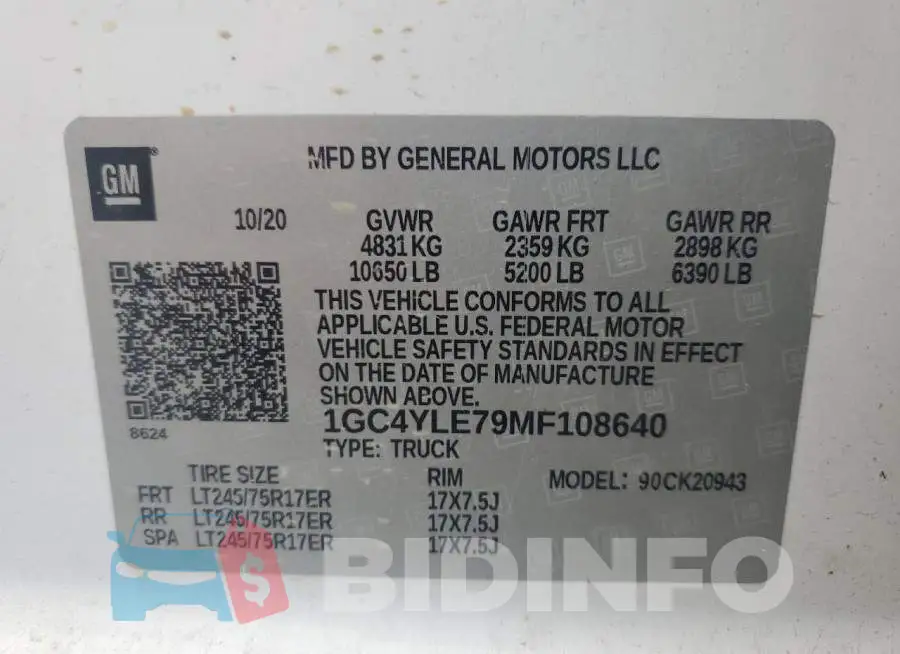 1GC4YLE79MF108640 Photo# 12