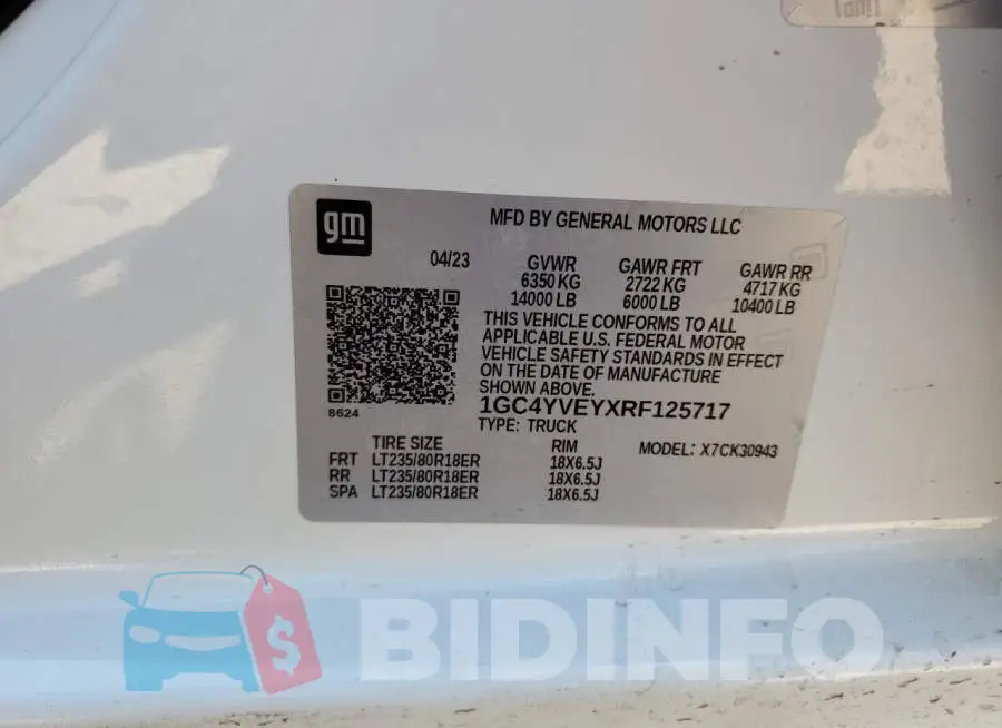 1GC4YVEYXRF125717 Photo# 12
