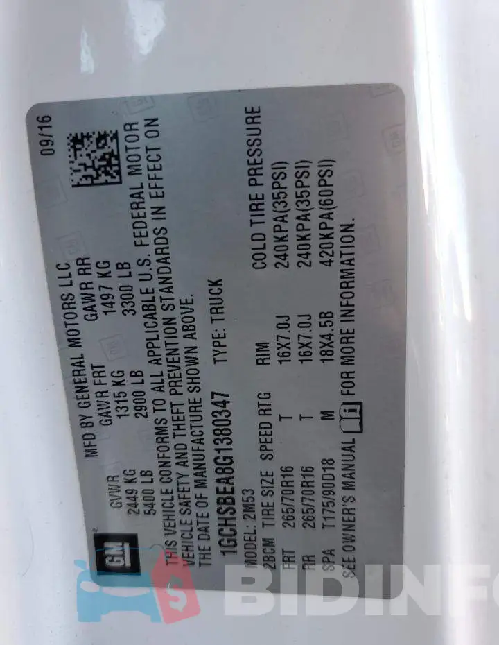 1GCHSBEA8G1380347 Photo# 12