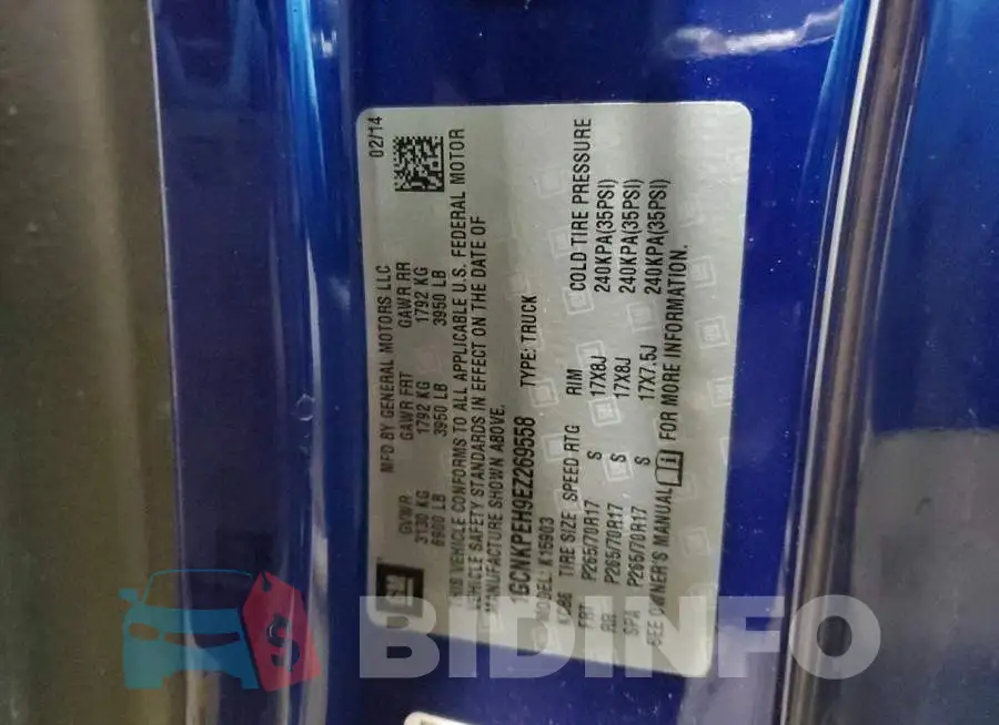 1GCNKPEH9EZ269558 Photo# 12