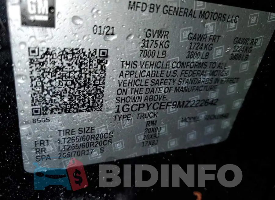 1GCPYCEF9MZ222642 Photo# 12