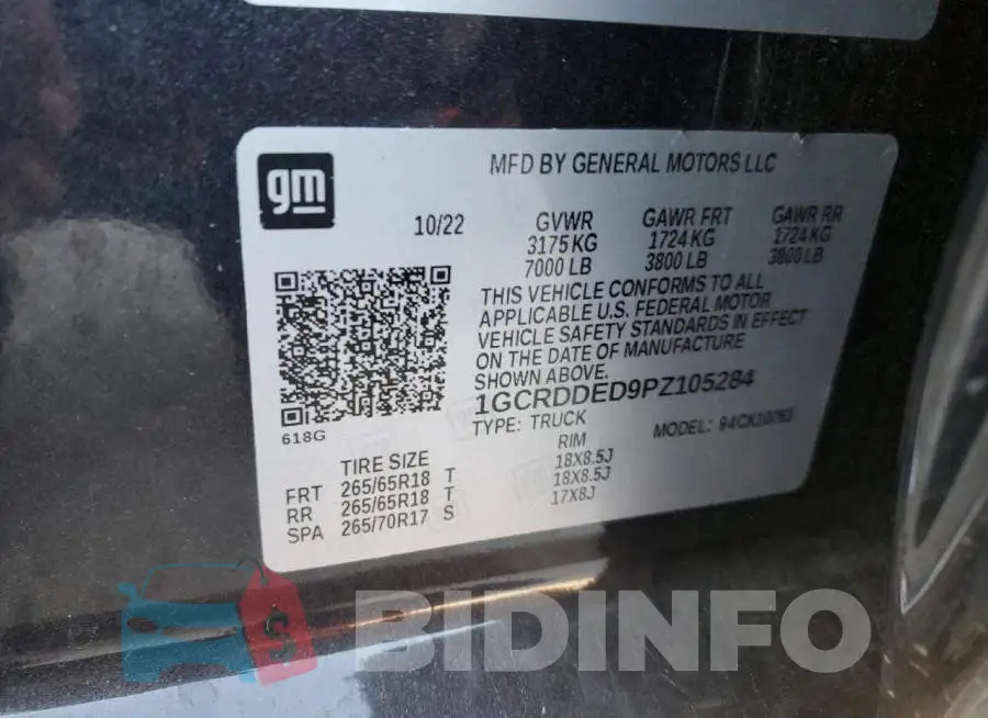 1GCRDDED9PZ105284 Photo# 12