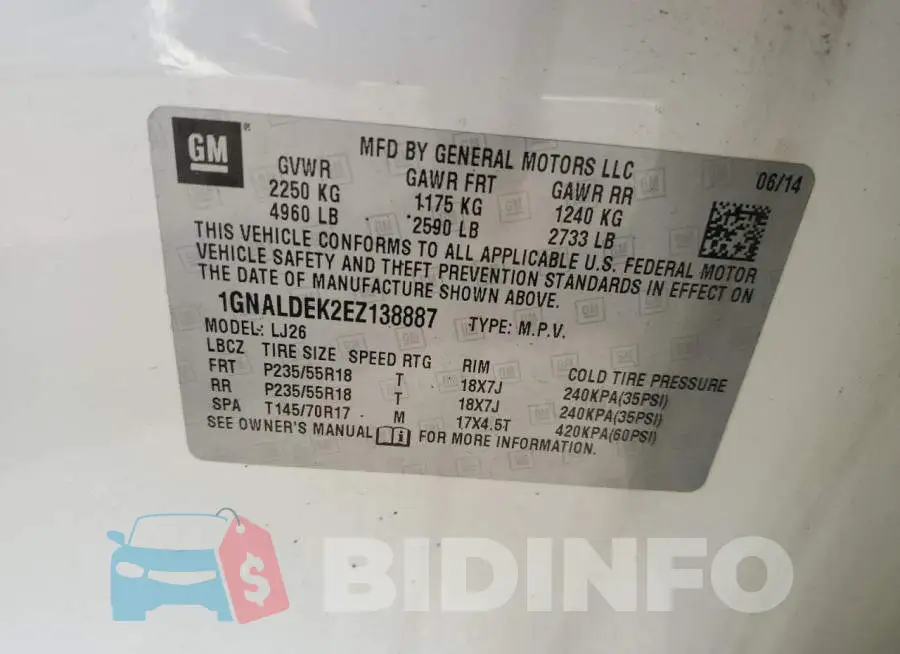 1GNALDEK2EZ138887 Photo# 12