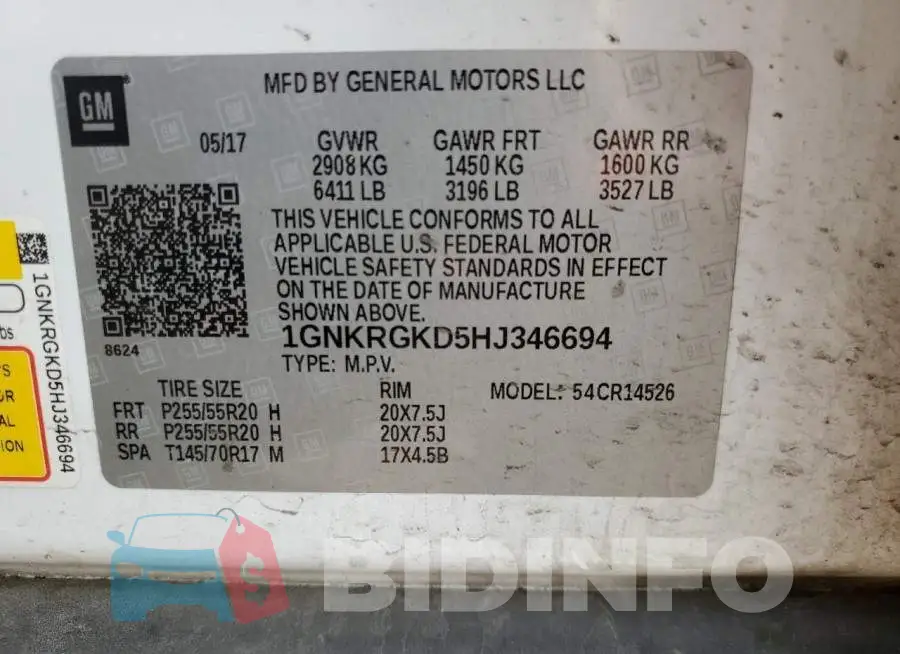 1GNKRGKD5HJ346694 Photo# 12