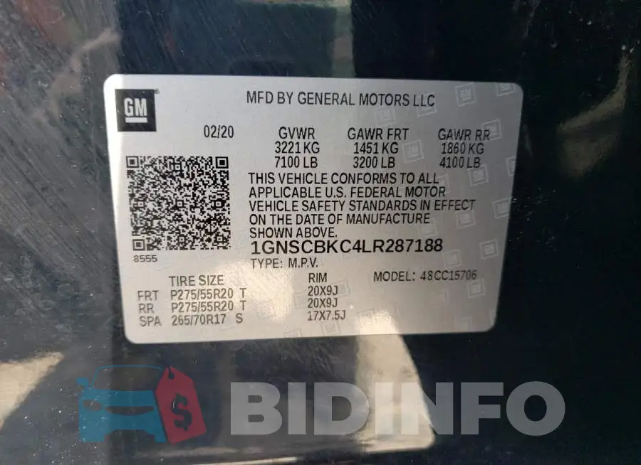 1GNSCBKC4LR287188 Photo# 13