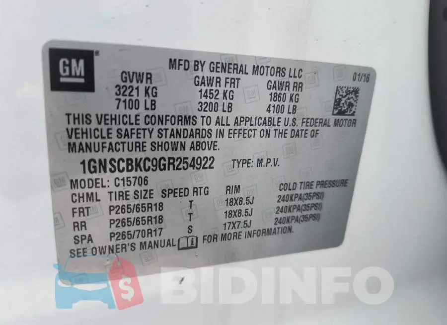 1GNSCBKC9GR254922 Photo# 10