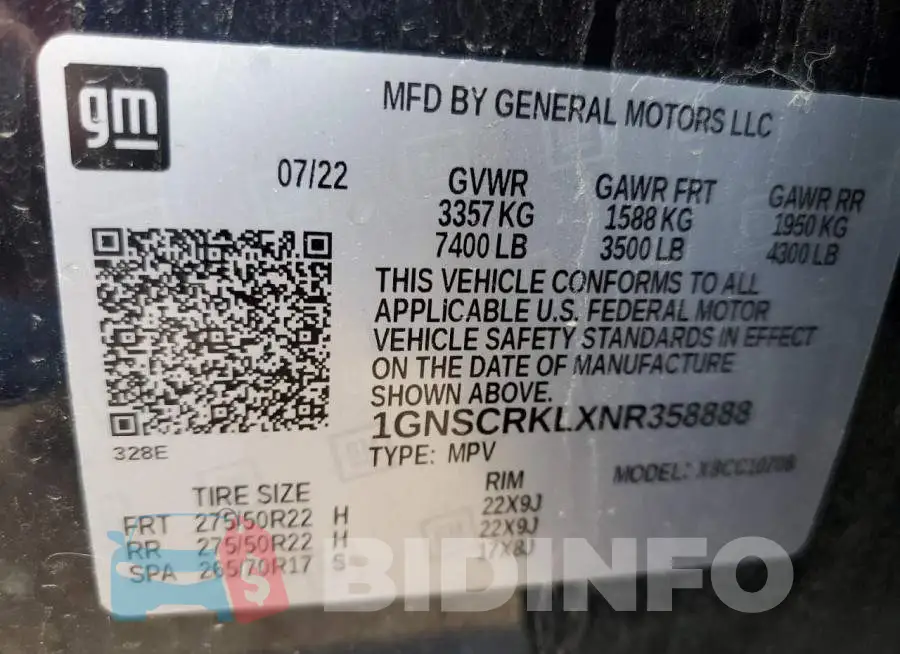 1GNSCRKLXNR358888 Photo# 13