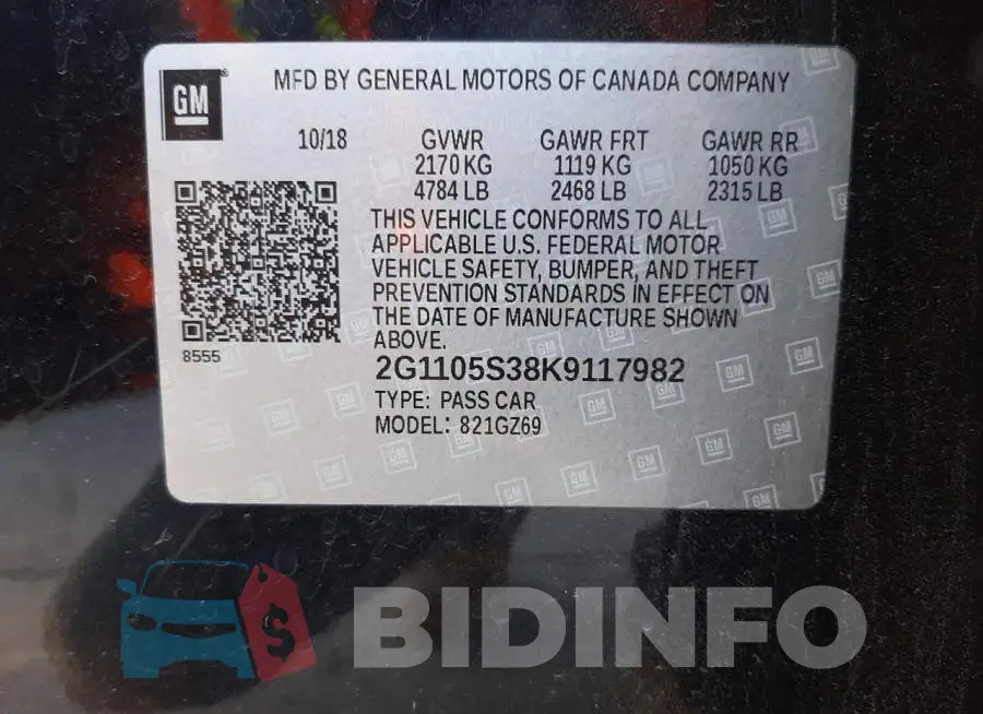 2G1105S38K9117982 Photo# 12