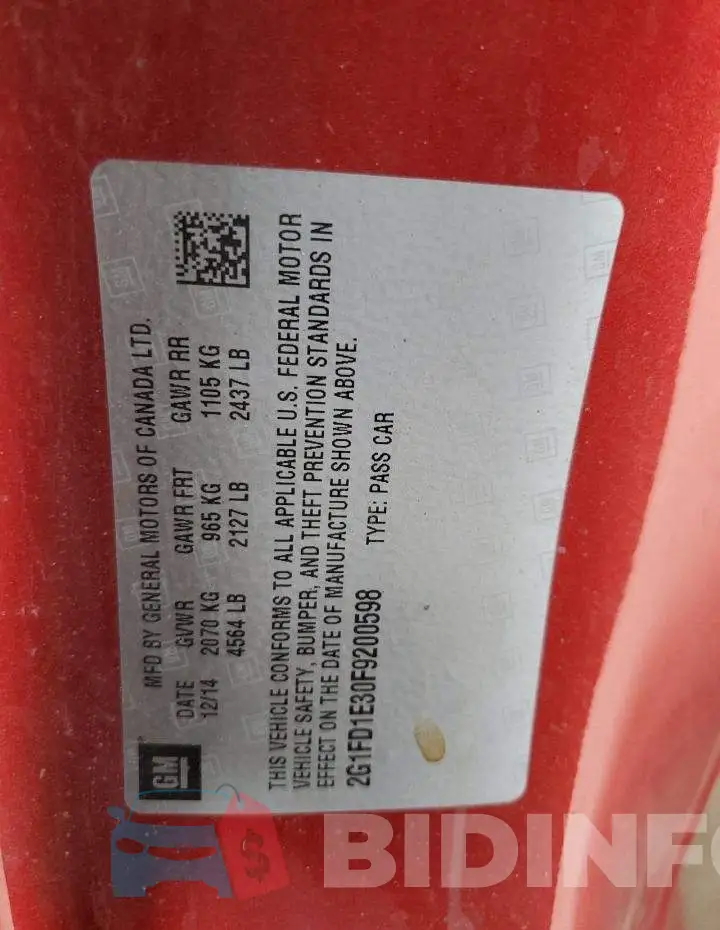 2G1FD1E30F9200598 Photo# 12