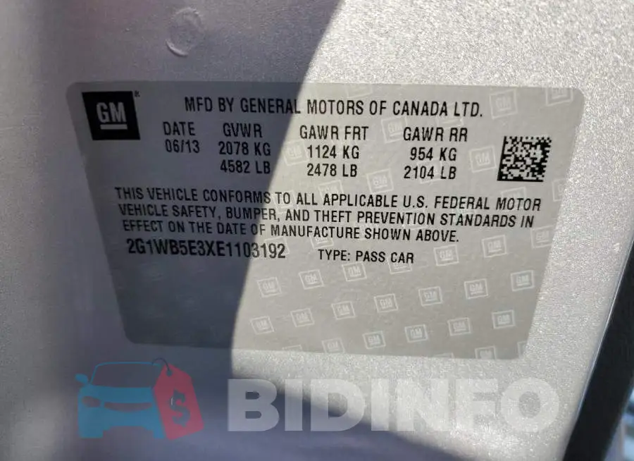 2G1WB5E3XE1103192 Photo# 12