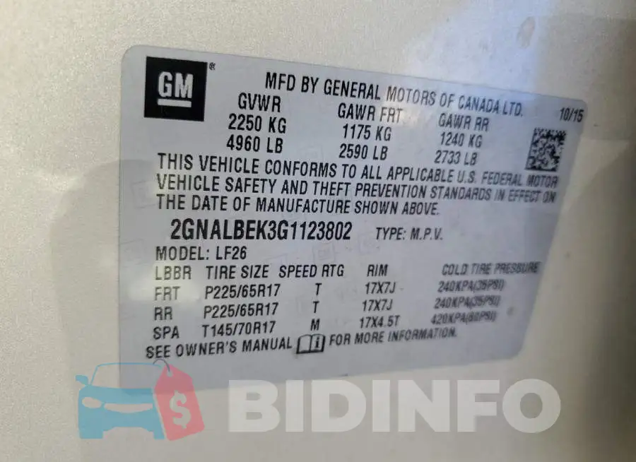 2GNALBEK3G1123802 Photo# 12