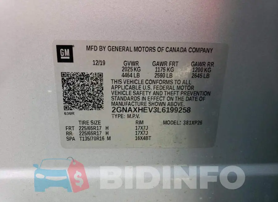 2GNAXHEV3L6199258 Photo# 13