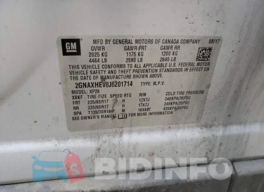 2GNAXHEV8J6201714 Photo# 13