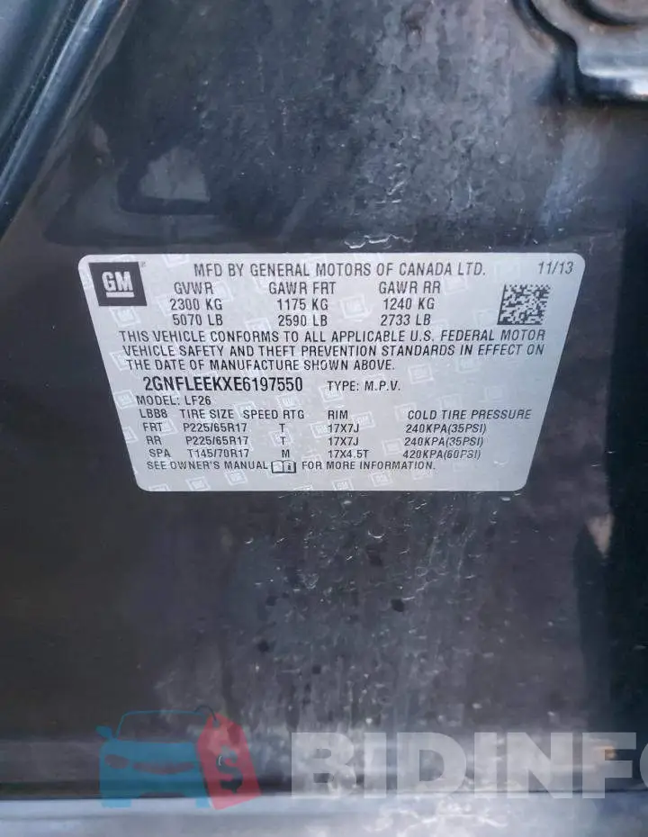 2GNFLEEKXE6197550 Photo# 13