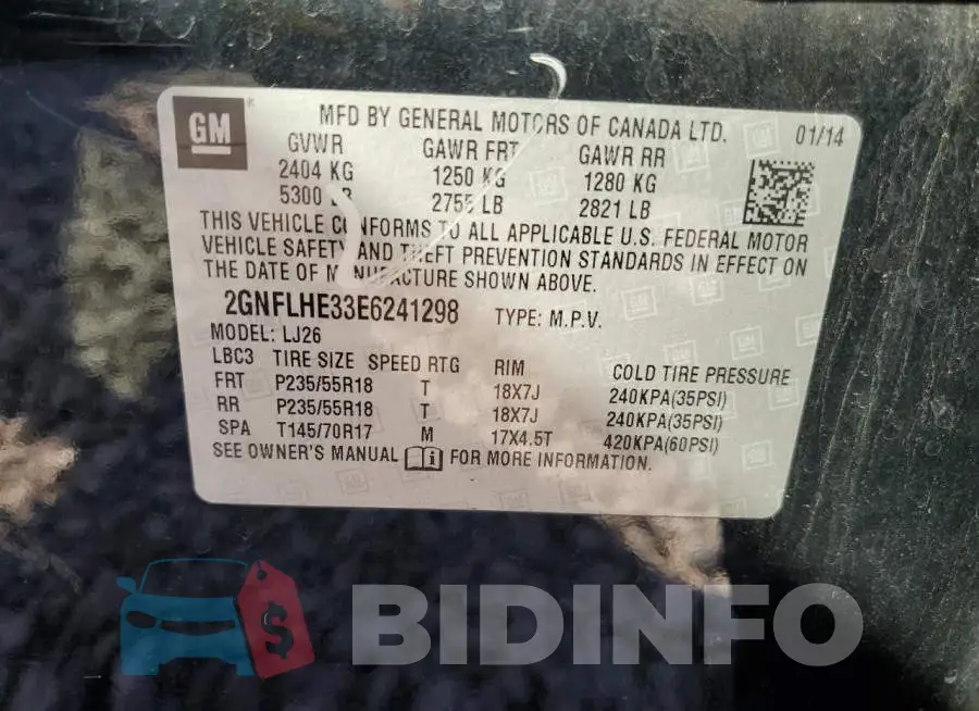 2GNFLHE33E6241298 Photo# 12