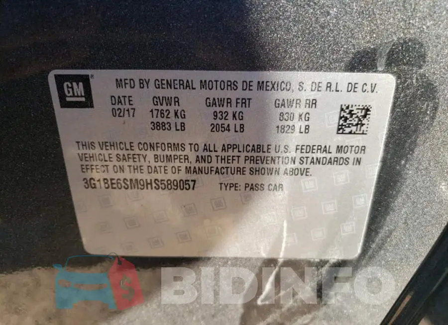 3G1BE6SM9HS589057 Photo# 13