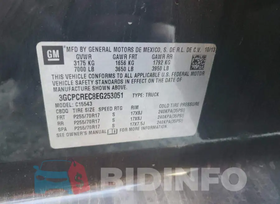 3GCPCREC8EG253051 Photo# 12