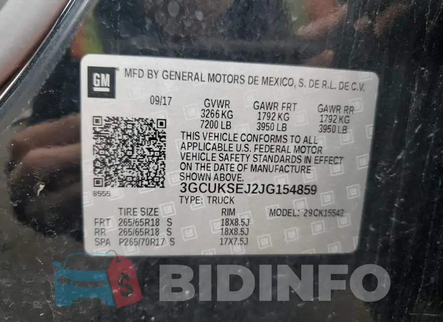 3GCUKSEJ2JG154859 Photo# 12