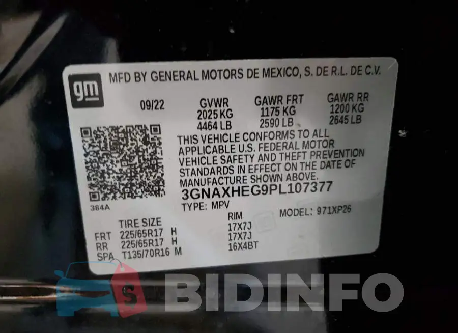 3GNAXHEG9PL107377 Photo# 13