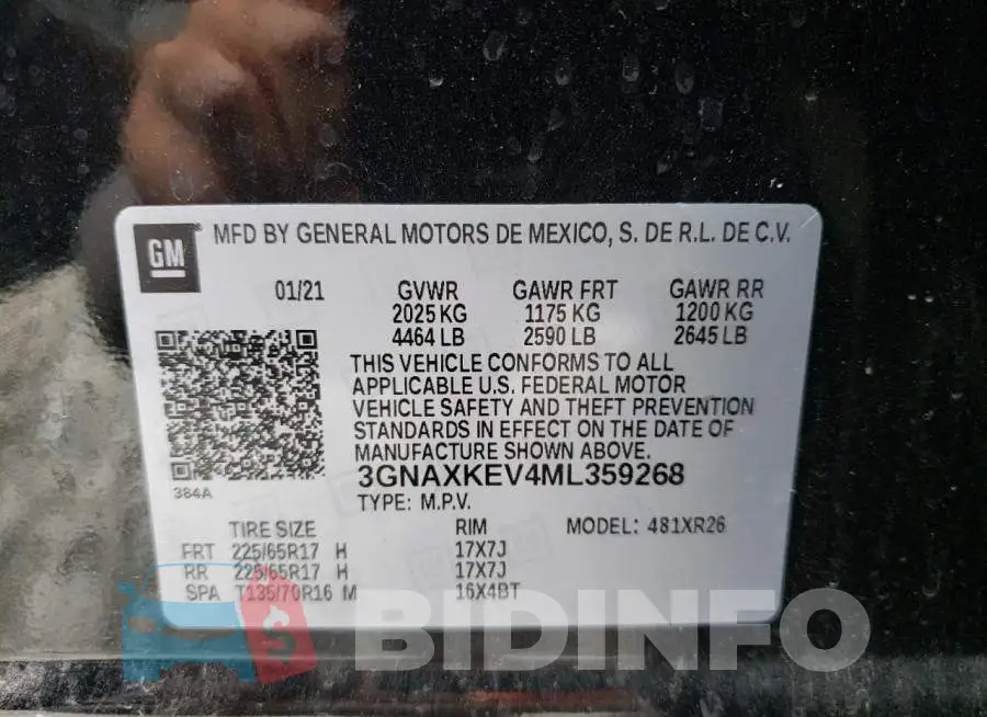 3GNAXKEV4ML359268 Photo# 12