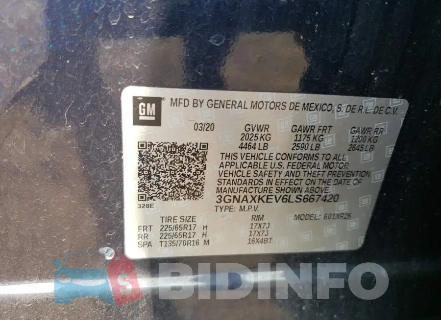 3GNAXKEV6LS667420 Photo# 13