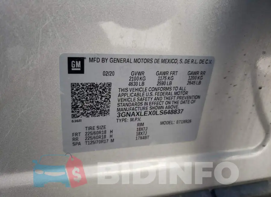 3GNAXLEX0LS648837 Photo# 14