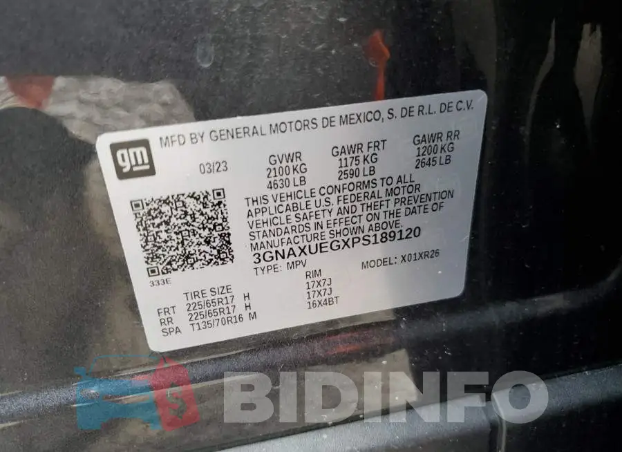 3GNAXUEGXPS189120 Photo# 14