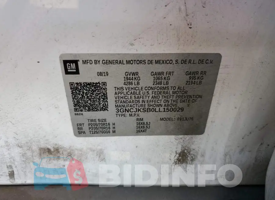 3GNCJKSB0LL150029 Photo# 12