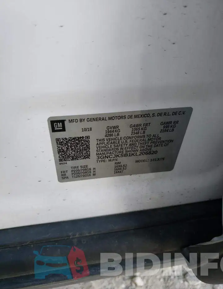 3GNCJKSB1KL206820 Photo# 12