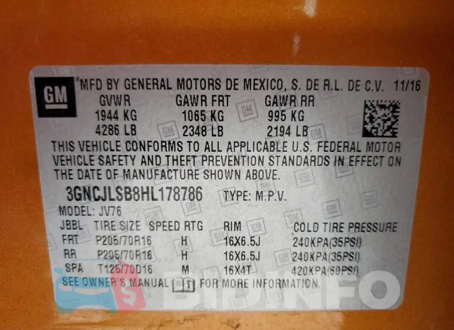 3GNCJLSB8HL178786 Photo# 14