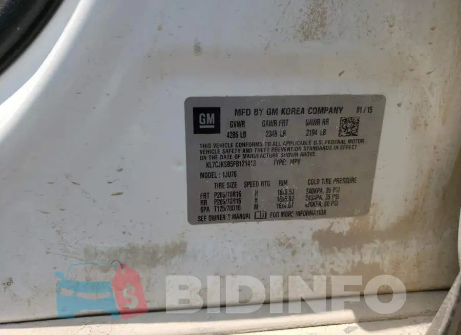 KL7CJKSB5FB121413 Photo# 12