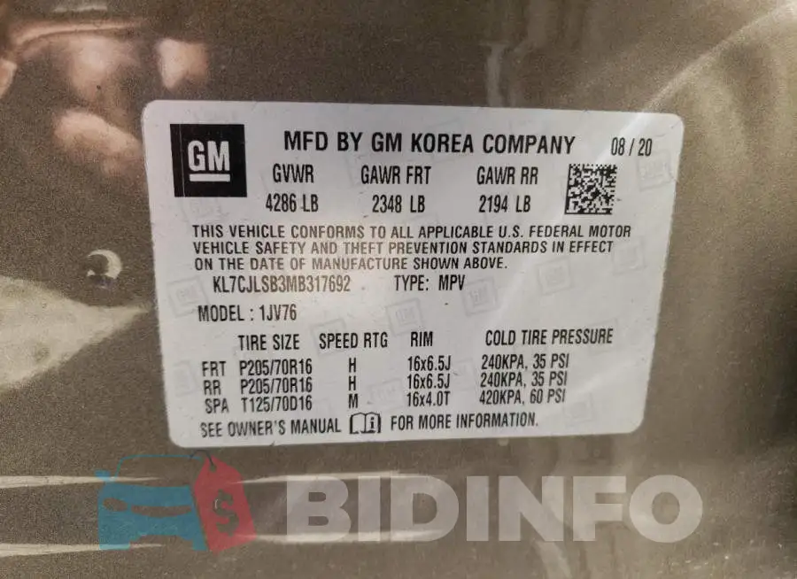 KL7CJLSB3MB317692 Photo# 13