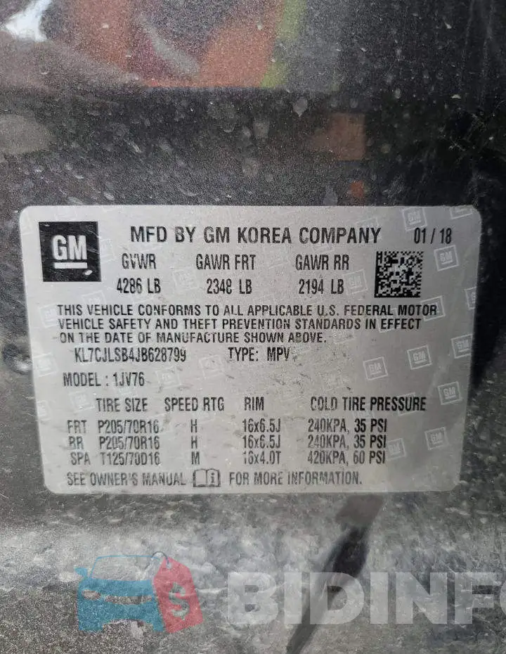 KL7CJLSB4JB628799 Photo# 12