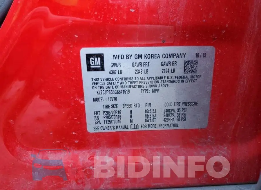 KL7CJPSB8GB541519 Photo# 14