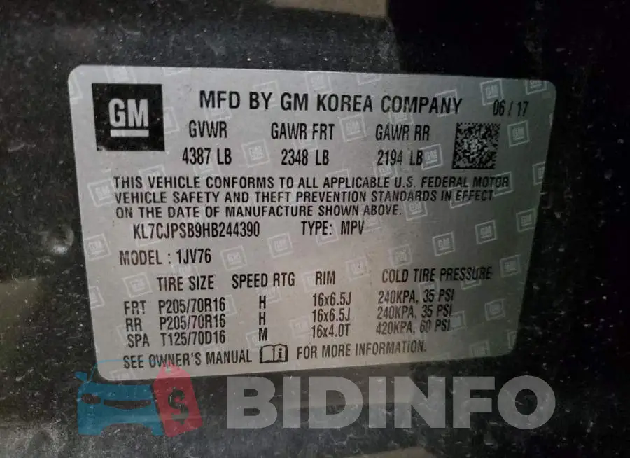 KL7CJPSB9HB244390 Photo# 13