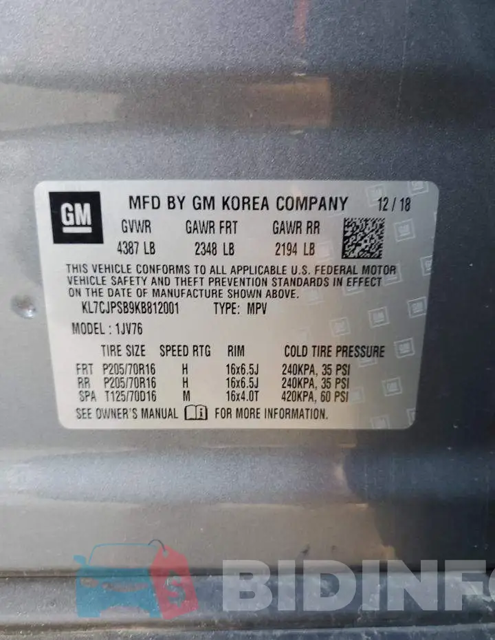 KL7CJPSB9KB812001 Photo# 13