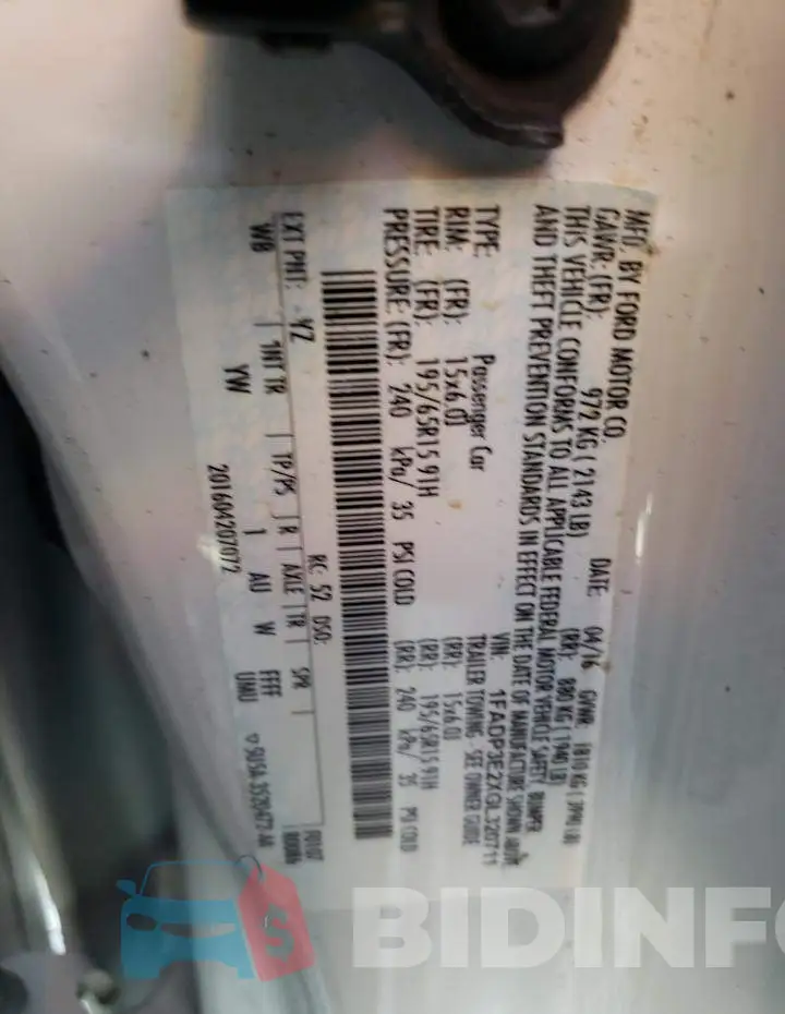 1FADP3E2XGL320711 Photo# 12