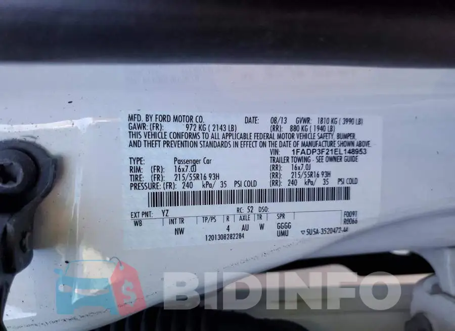 1FADP3F21EL148953 Photo# 12