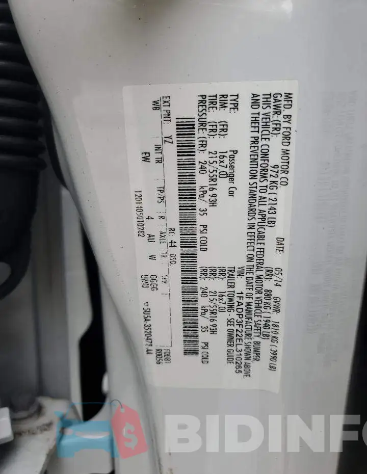 1FADP3F22EL310265 Photo# 12
