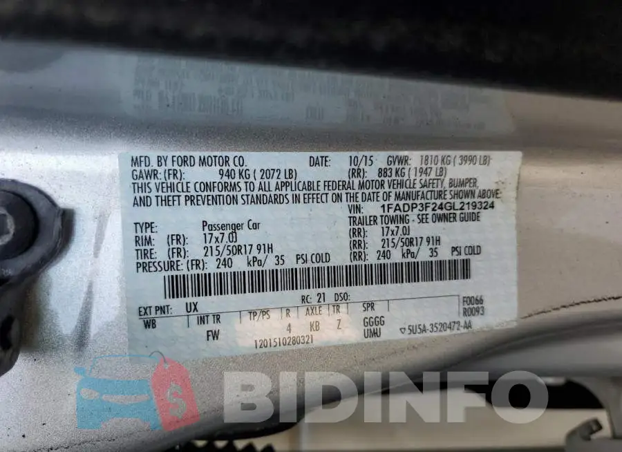 1FADP3F24GL219324 Photo# 12
