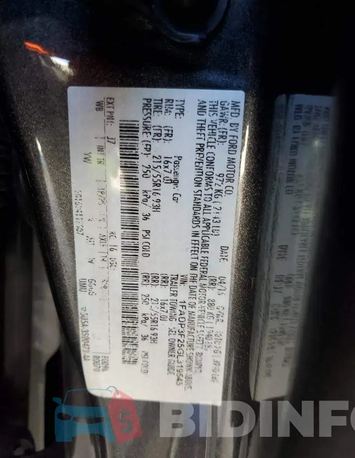 1FADP3F25GL319545 Photo# 12