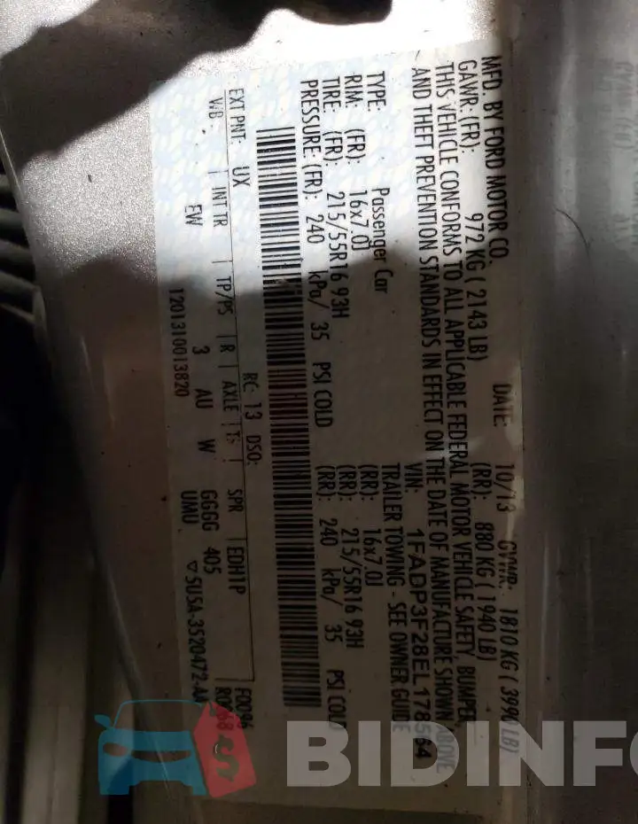 1FADP3F28EL178564 Photo# 12