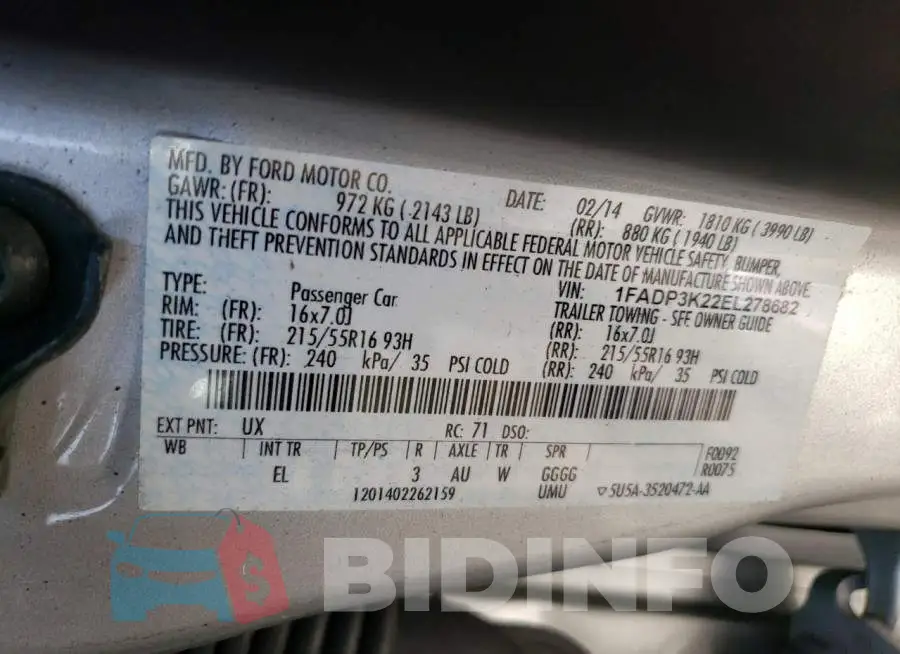 1FADP3K22EL278682 Photo# 12