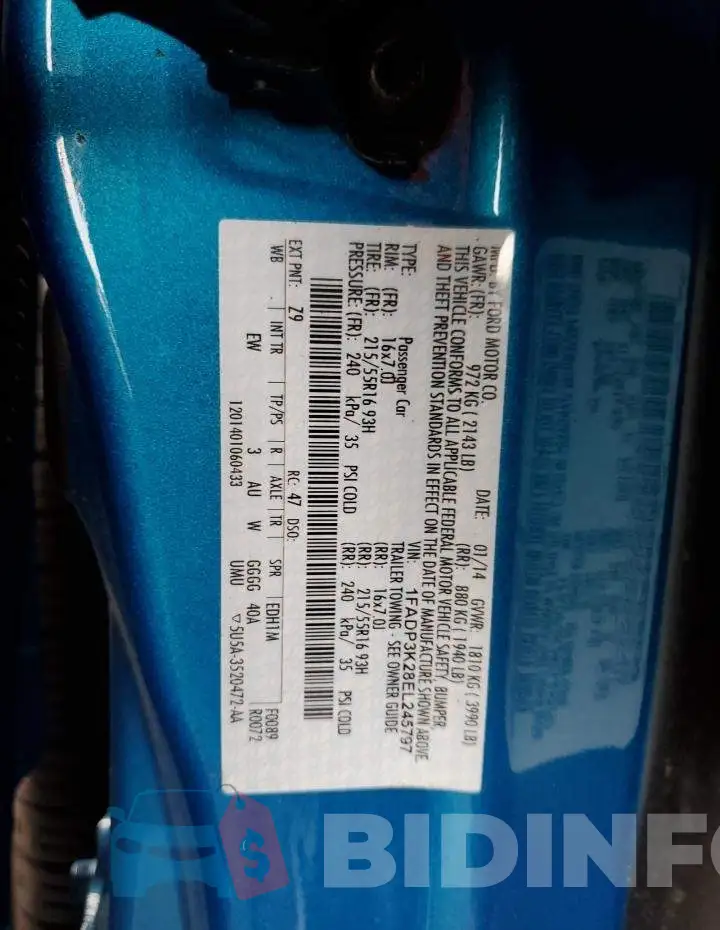 1FADP3K28EL245797 Photo# 12