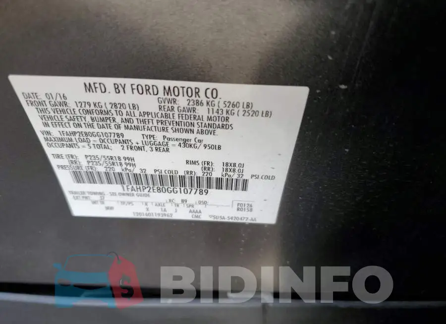 1FAHP2E80GG107789 Photo# 12