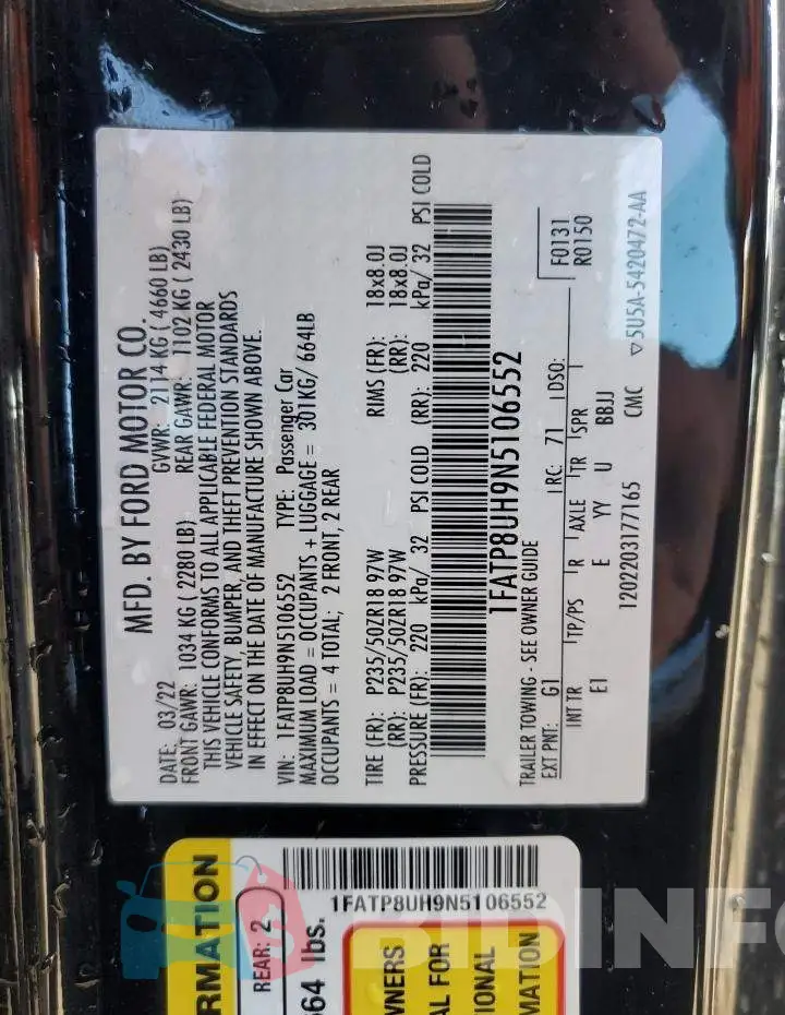 1FATP8UH9N5106552 Photo# 12
