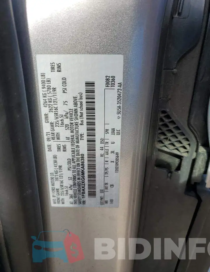 1FBAX2XG6MKA86380 Photo# 14