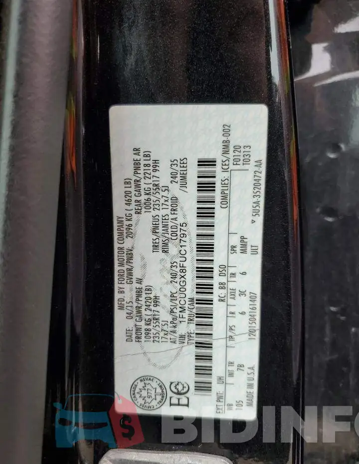 1FMCU0GX8FUC17975 Photo# 13
