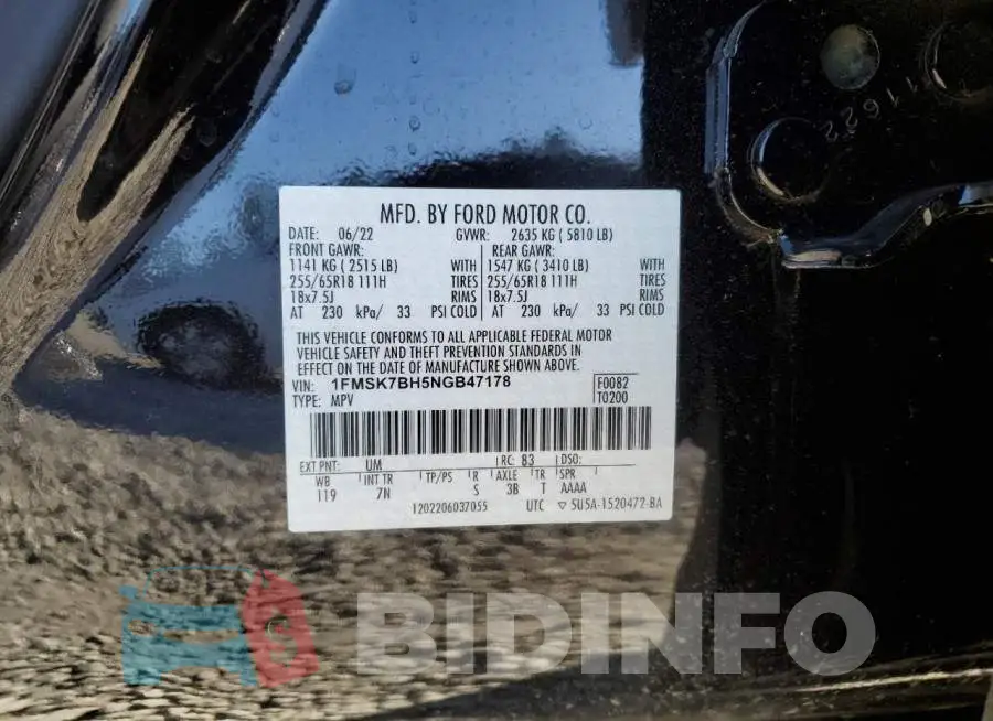 1FMSK7BH5NGB47178 Photo# 13