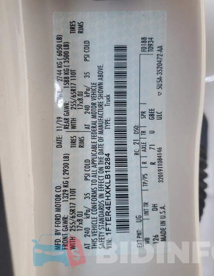 1FTER4EHXKLB18284 Photo# 12